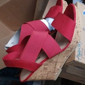 NWTRed Cork Wedges,"Lower EAST Side", Womens Sz.6.5‎